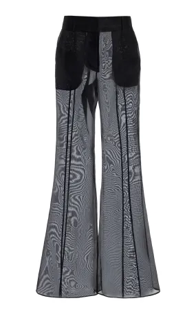 StretchMaterial Rhein Sheer Pant in Black Silk Organza
