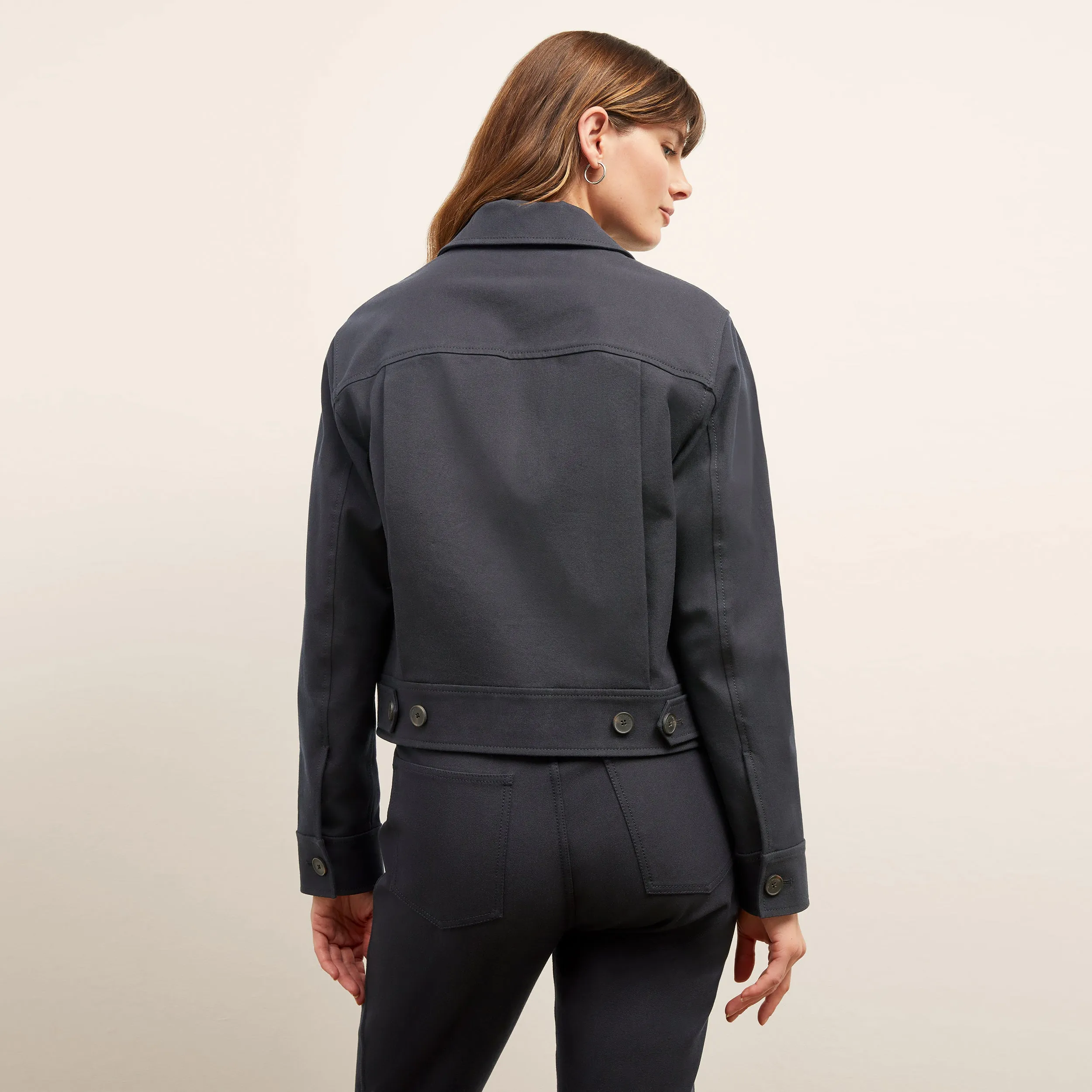 Rhoda Jacket - Eco Better Than Denim :: Ink Breathable mesh NonIrritating