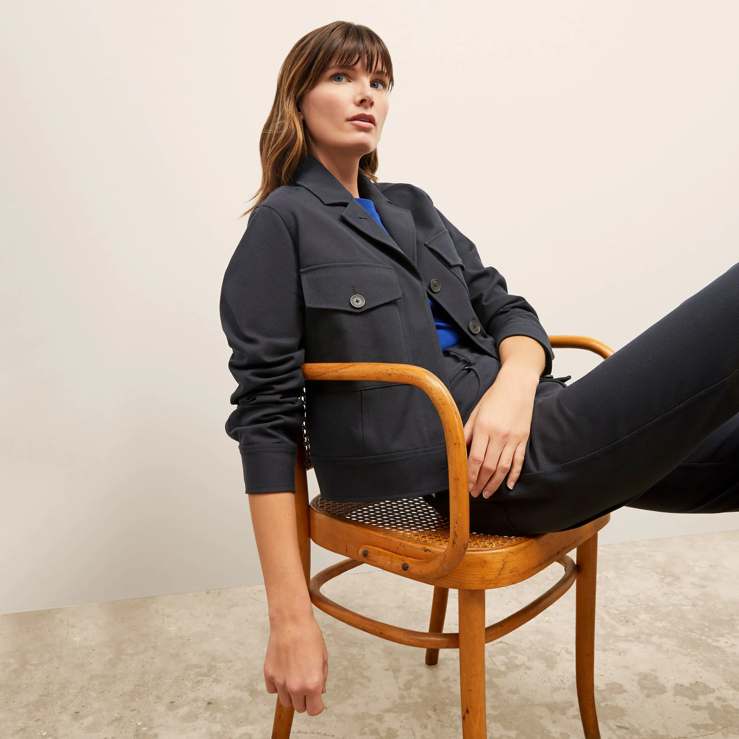 Anti Odor Treatment Fashion Statement Rhoda Jacket - Eco Better Than Denim :: Ink