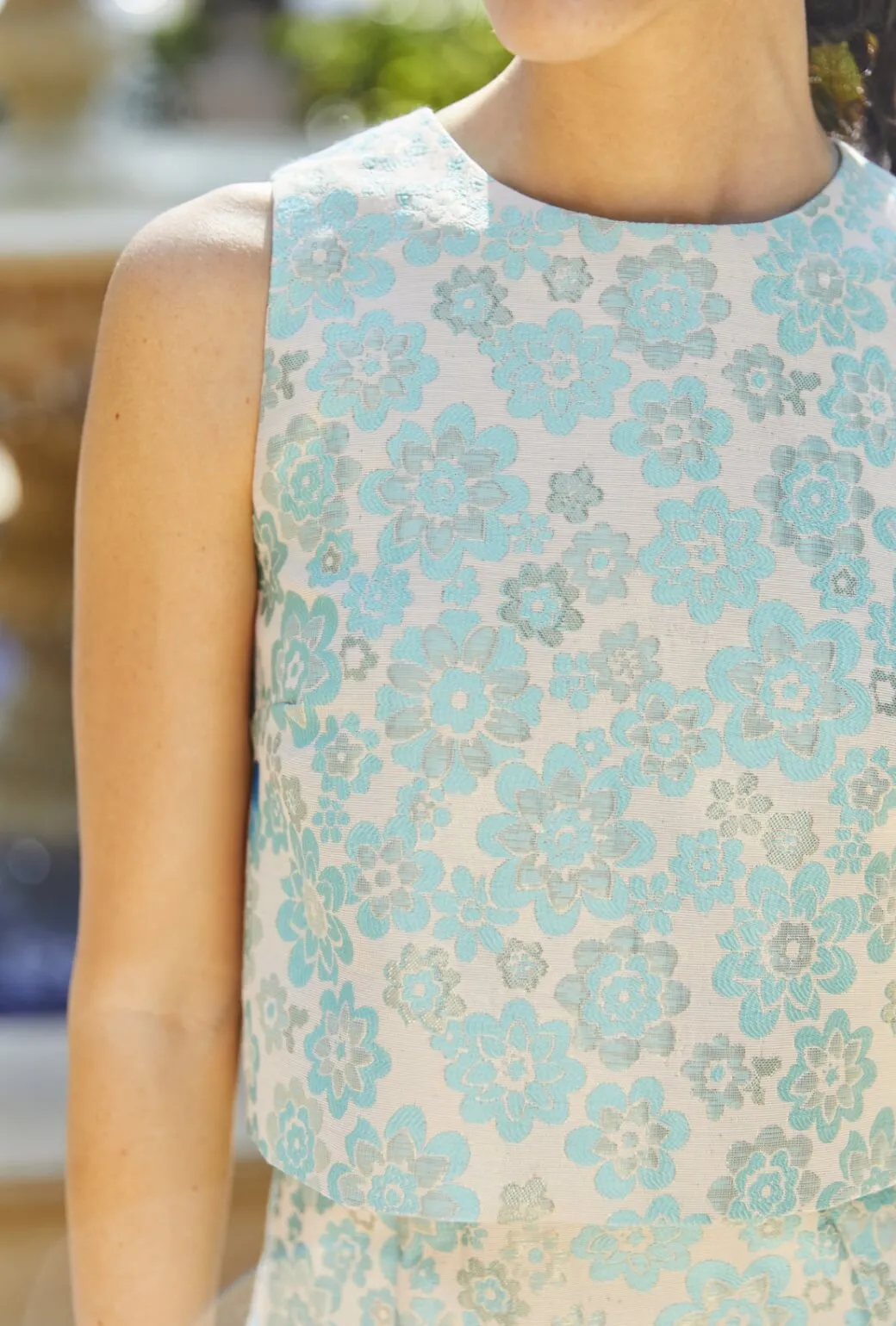 Audrey Top - Aqua Brightline Reflective Detailing LaserCutVents