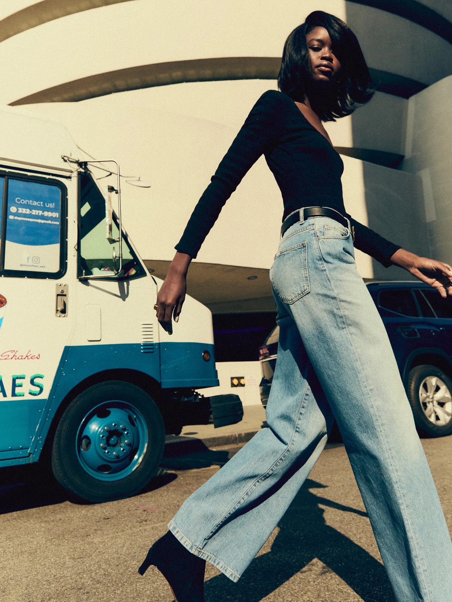 Gracie Top in Black ThermalRegulationLayer FadeResistant Treatment