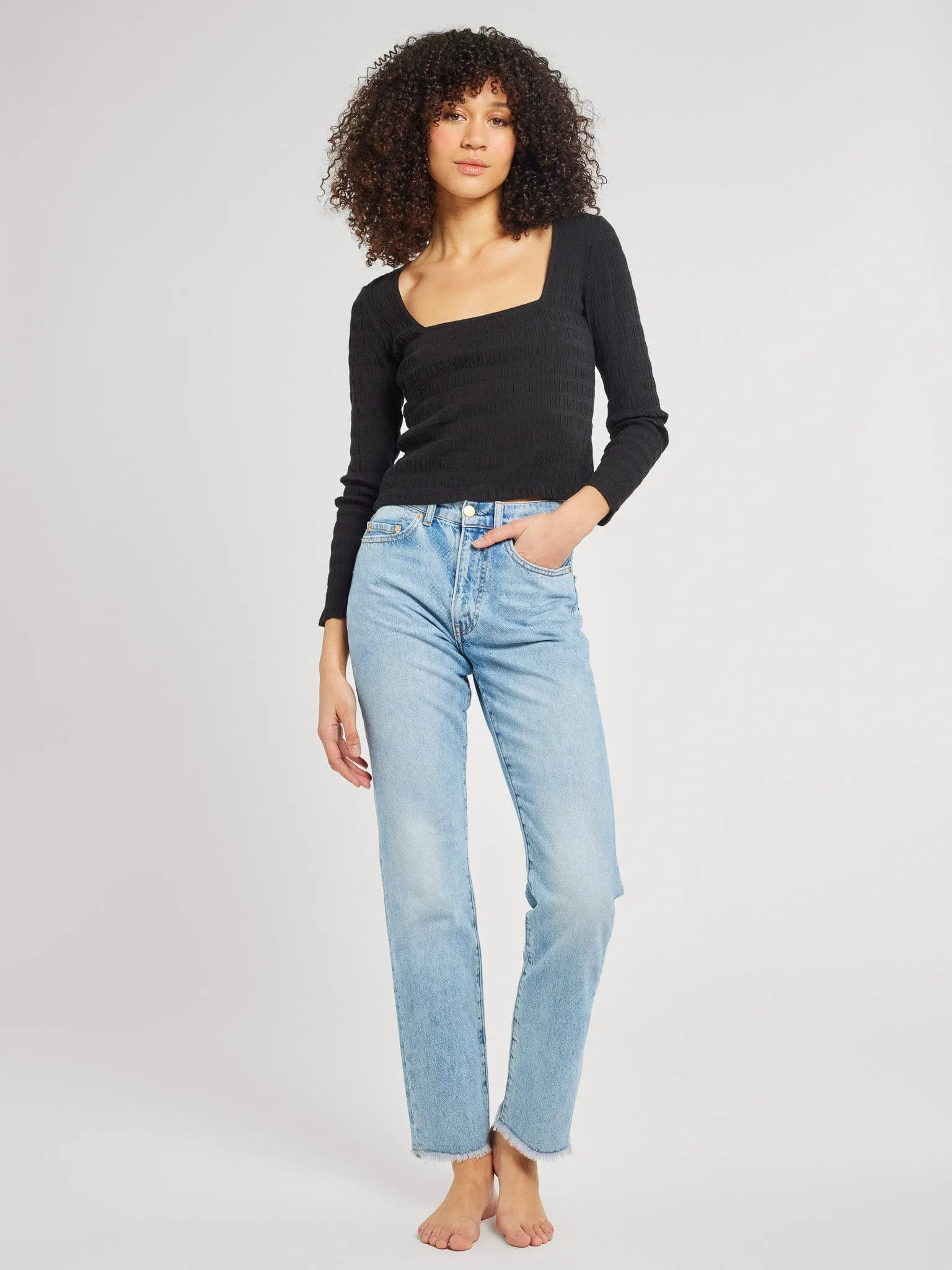 Gracie Top in Black Tagless Comfort