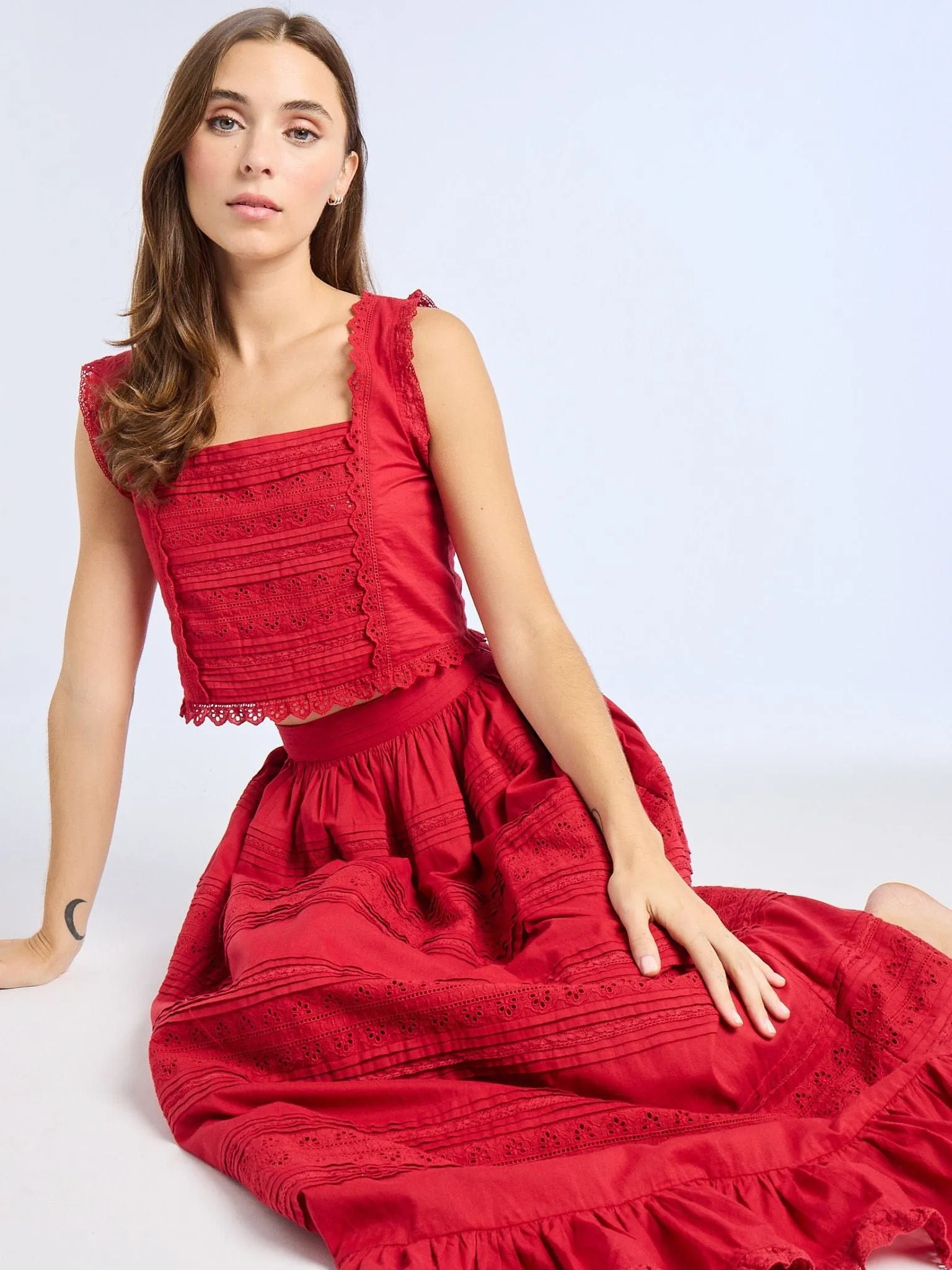 HypoallergenicConstruction Bessie Top in Cherry Lace