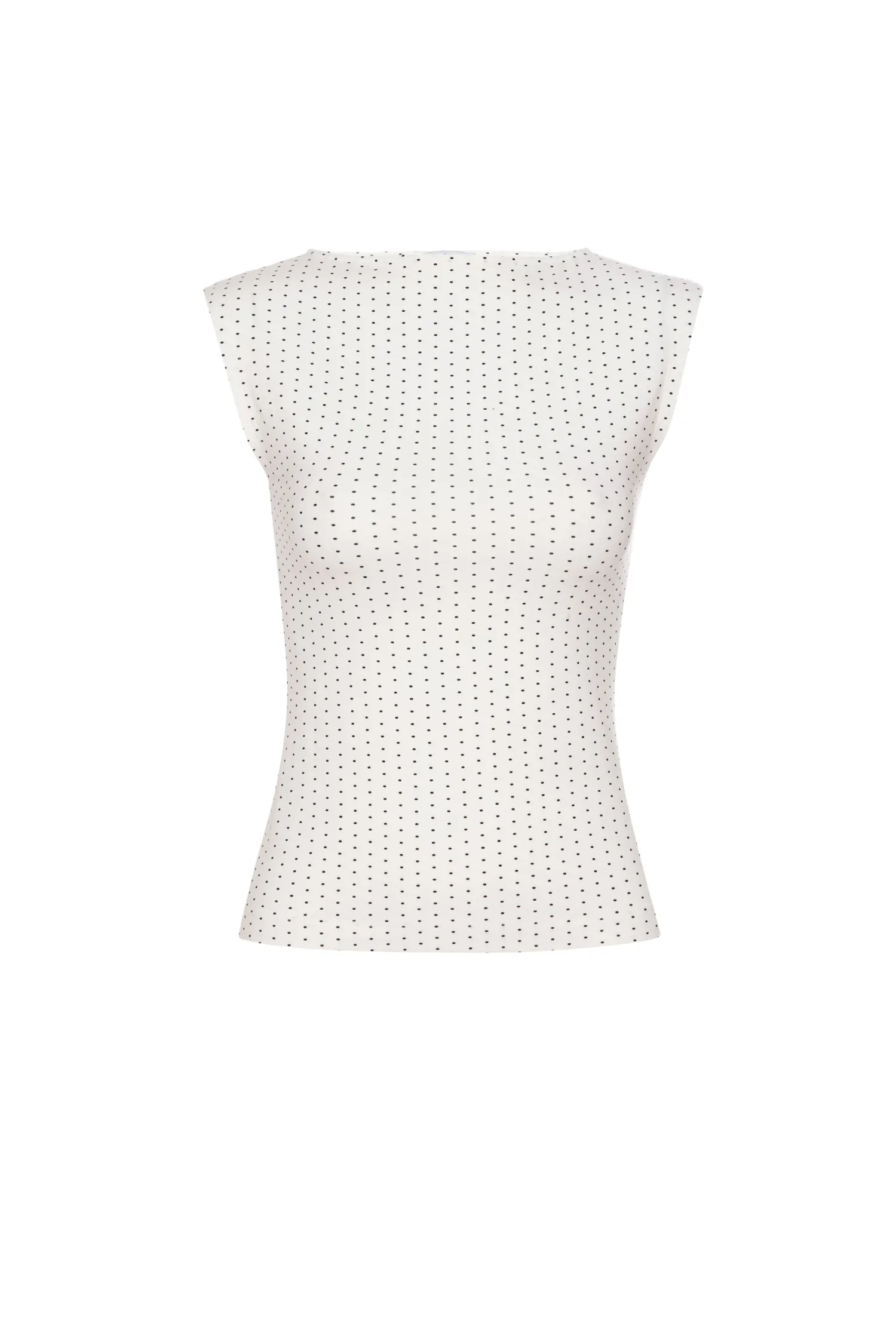 Reflective details KELLY TOP - BLACK POLKA DOT