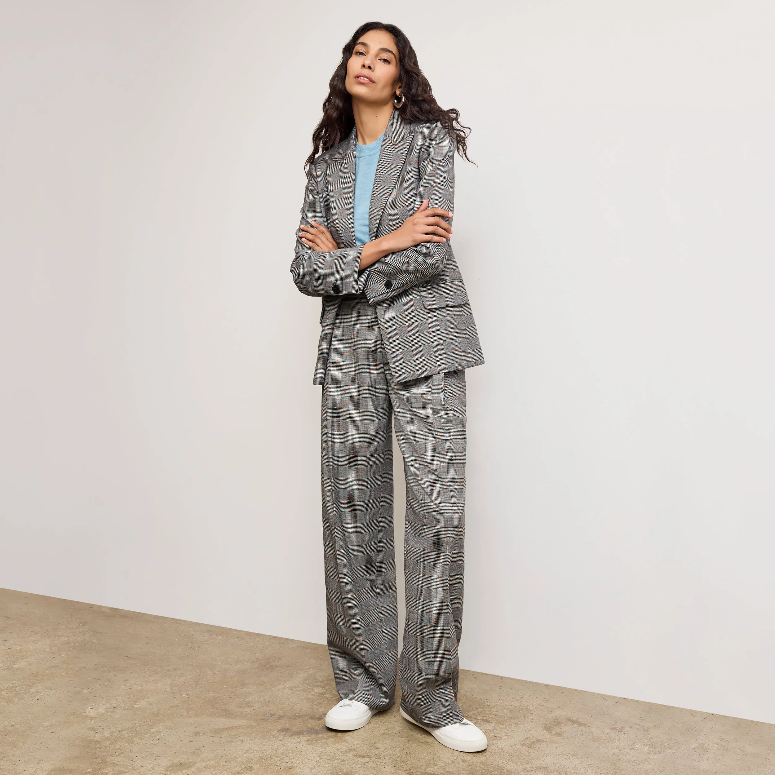 Rina Sculptural Pant - Sharkskin :: Mixed Check Bohemian style Comfortable Look