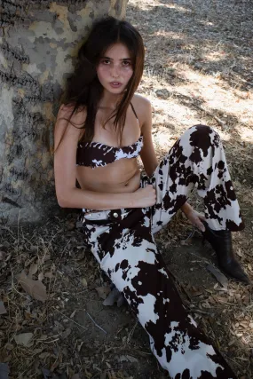 RIO BIKINI TOP - COW PRINT Seaside Adventure Vegan Option