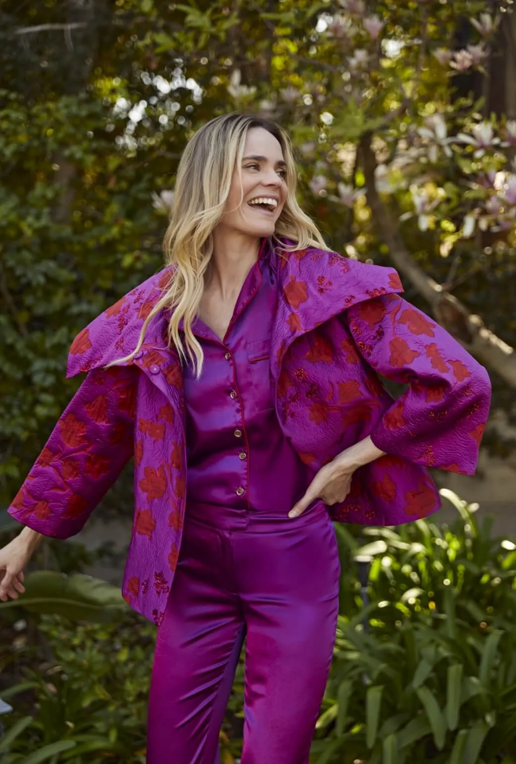 Sealed Seam Construction Reinforced Seam Durability Cropped Grace Coat - Rani Pink