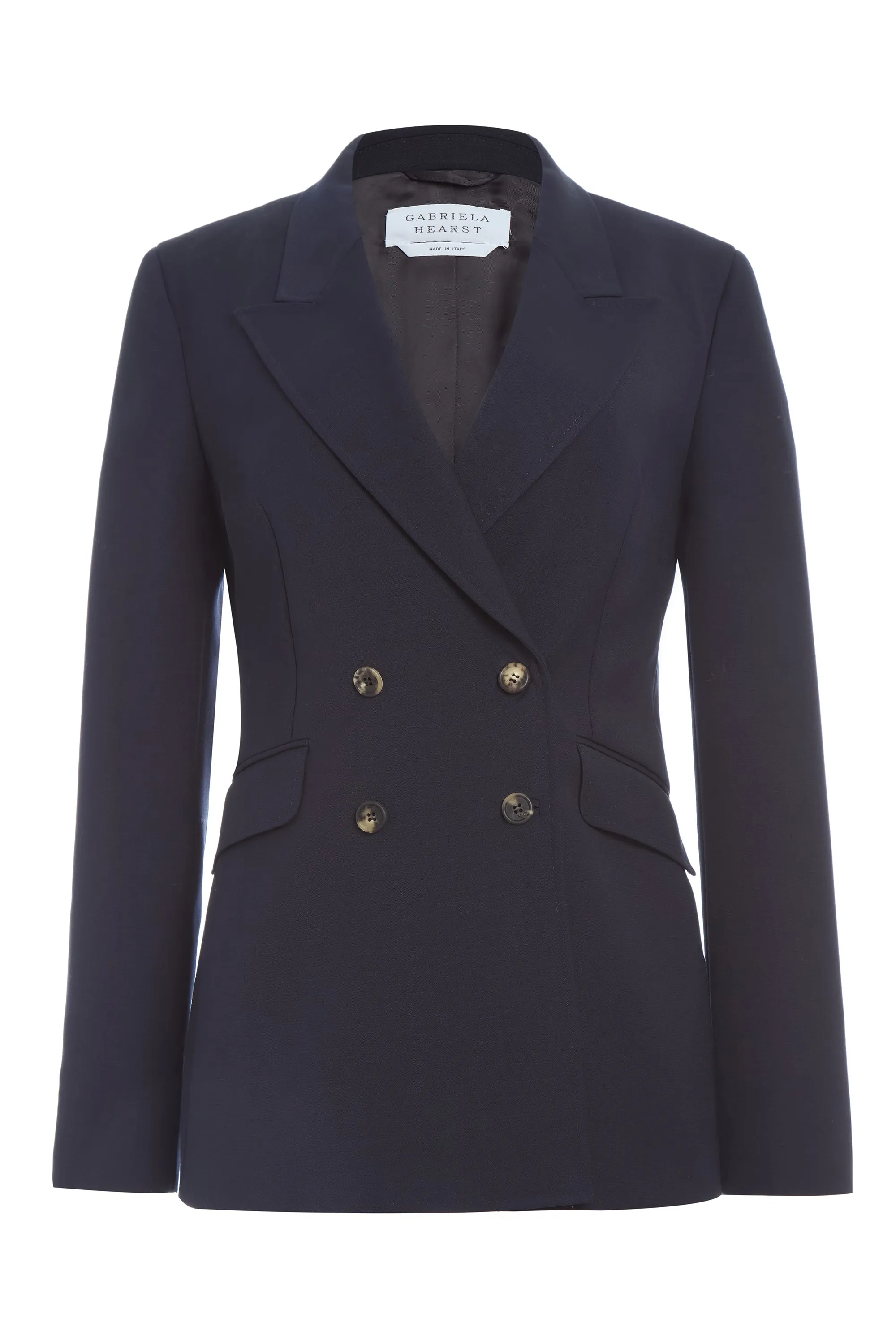 LayeredPanel ZipperedPockets Angela Blazer in Dark Navy Sportswear Wool