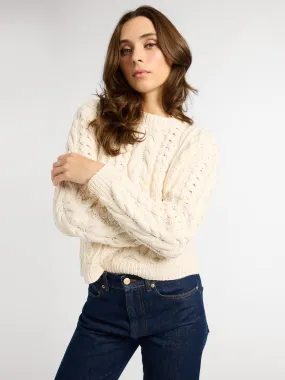 Rory Pullover in Ivory Stretch Blouse