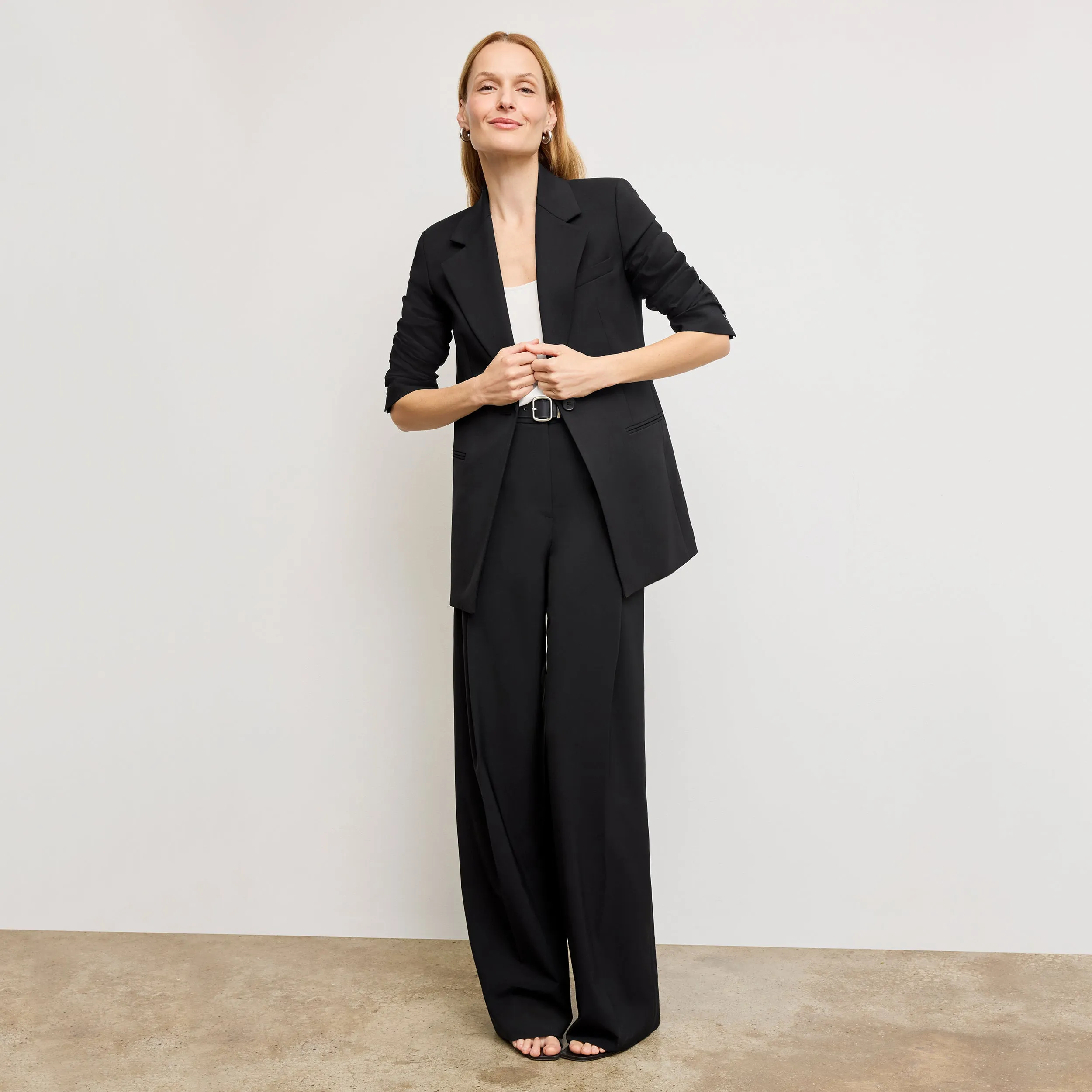 Fade Resistant Coating Fashion Statement Rossi Executive Blazer - Washable Wool Twill :: Black