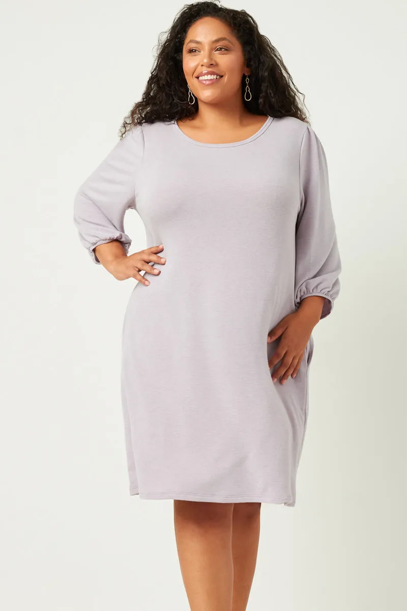 Round Neck Balloon Sleeve Shift Dress Glamorous look Urban Cool