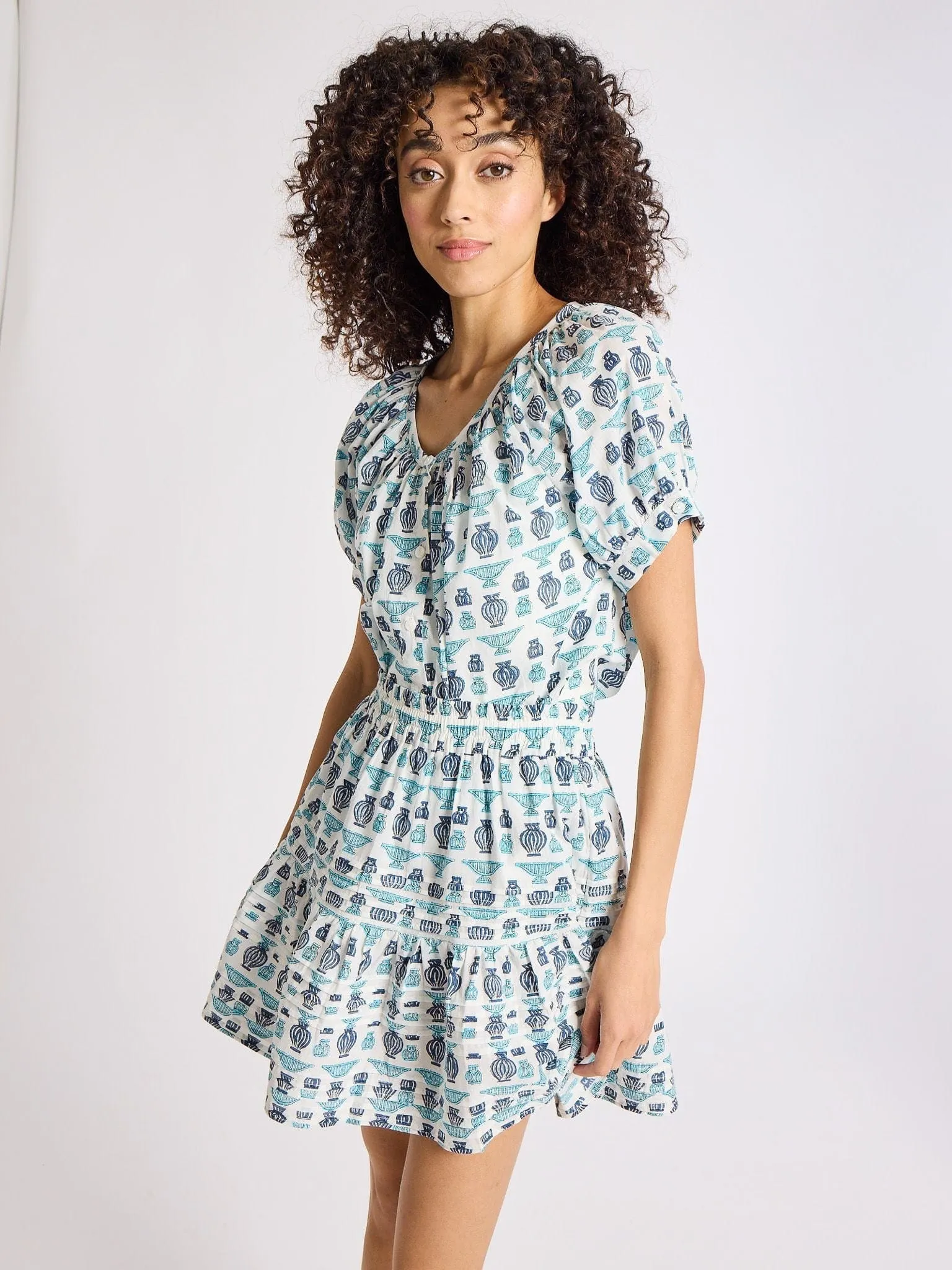 Rowan Skirt in Athens Print Smooth Motion Autumn Stroll