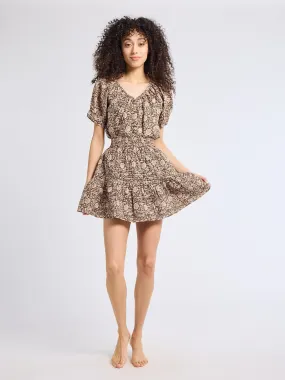 Rowan Skirt in Cocoa Floral Elevated Casual Anti Pilling Treatment