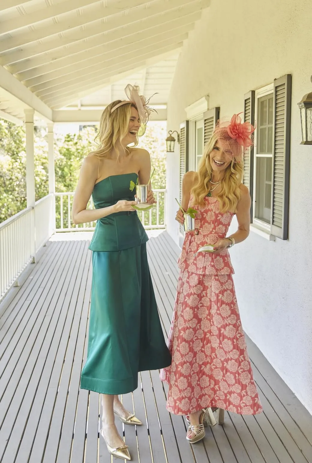 Run for the Roses Belted Bustier - Coral EcoFriendlyBlend HighNeckline