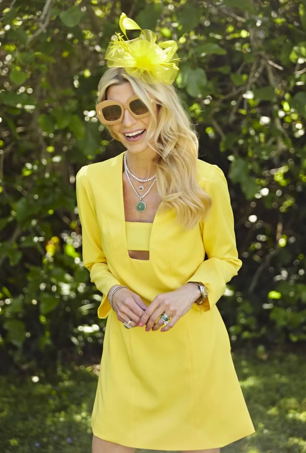 Run for the Roses Deco Dress - Sunshine MoistureWicking Two Tone Texture Effect