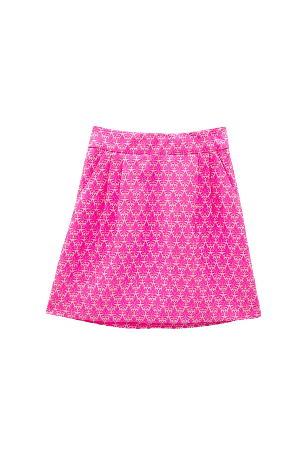 Run for the Roses Maggie Mini Skirt - Pink Damask OrganicCotton