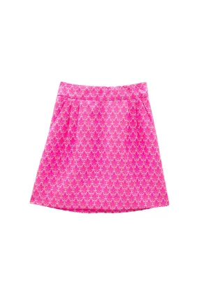 Run for the Roses Maggie Mini Skirt - Pink Damask OrganicCotton
