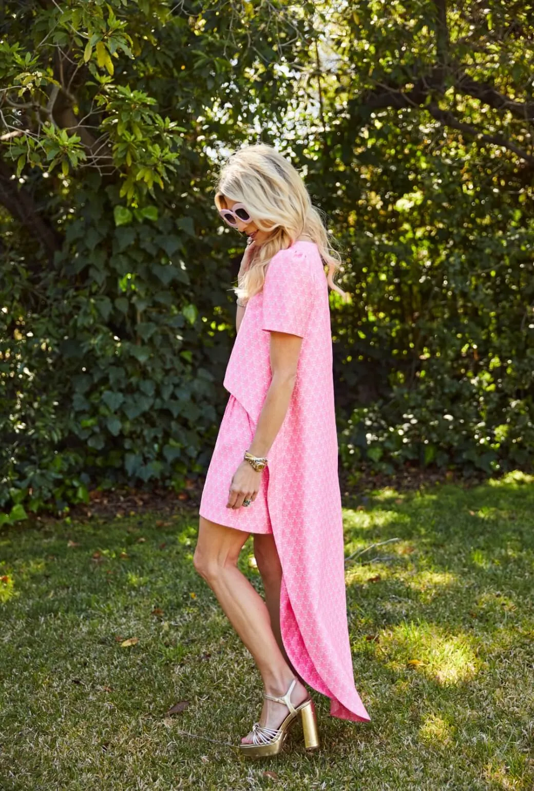 Seamless construction Run for the Roses Maggie Mini Skirt - Pink Damask