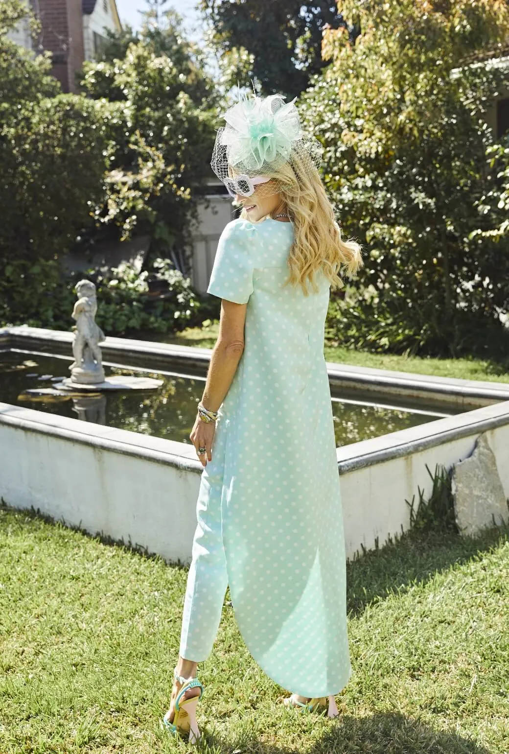 Run for the Roses Worth Top  - Aqua Dot EcoCertified Textile