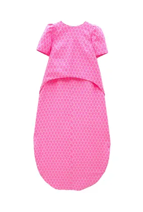 Ribbed Hem Finish Sport Hoodie Run for the Roses Worth Top  - Pink Damask