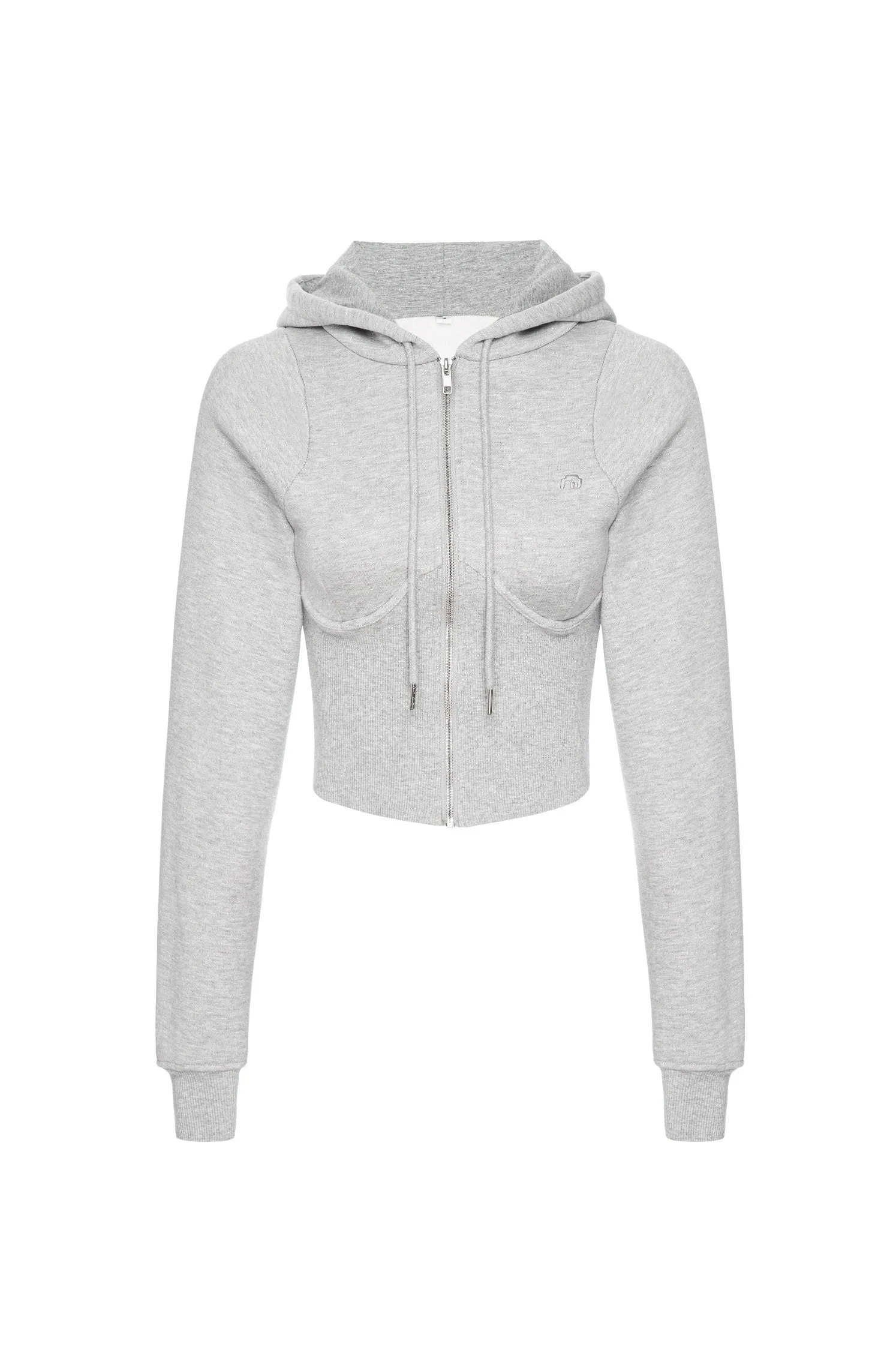 SADIE TOP - GREY CroppedLength Microfiber texture