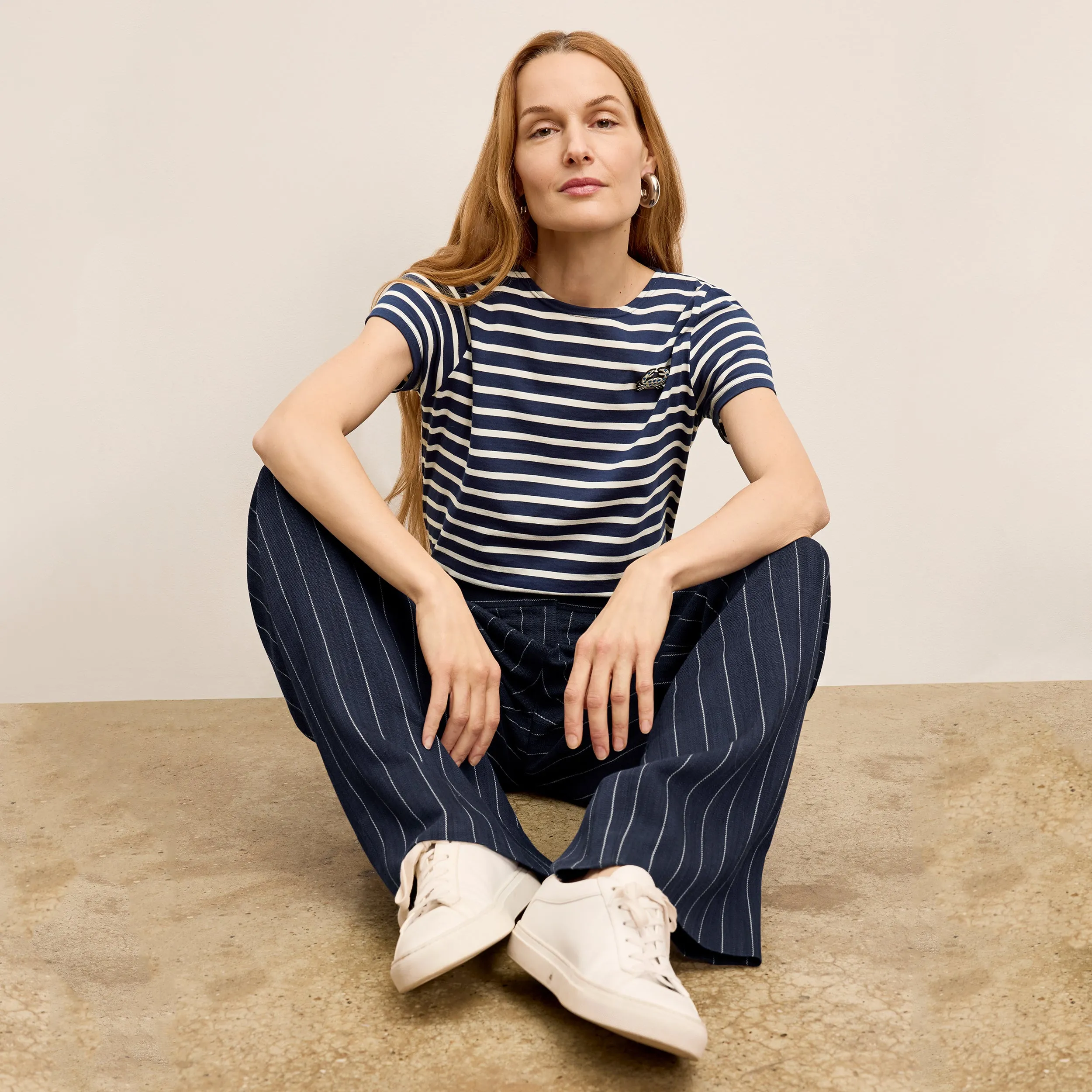 Saint James Etrille II Short Sleeve-Jersey :: Marine/Ecru FadeResistantTechnology