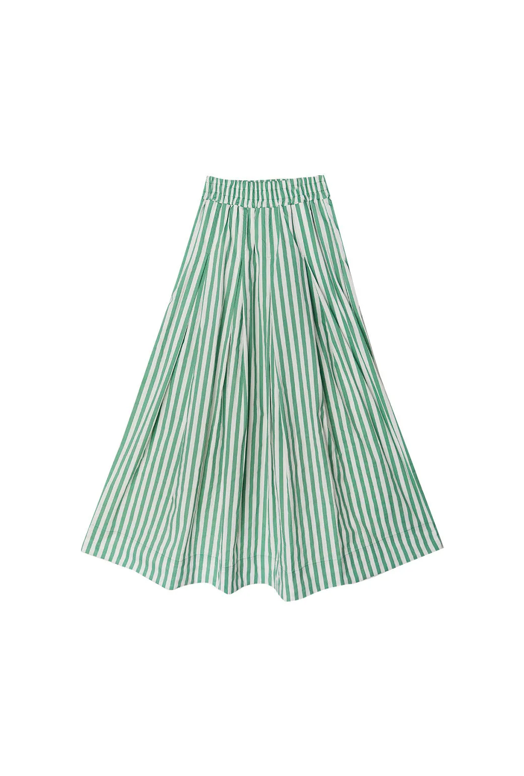 SAMPLE - Awning Stripe Maxi Skirt - Green RecyclablePackaging