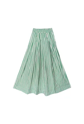 SAMPLE - Awning Stripe Maxi Skirt - Green RecyclablePackaging