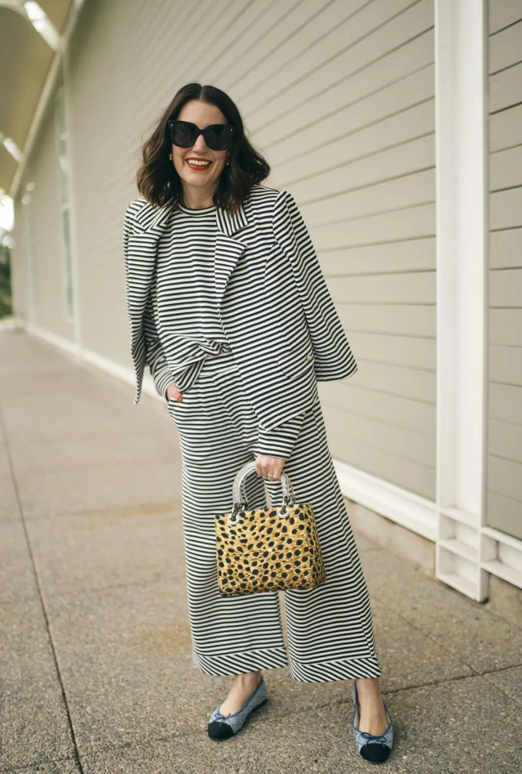 SAMPLE - BURU x Val Wide Leg Knit Trouser - Stripe Knit Ripped design