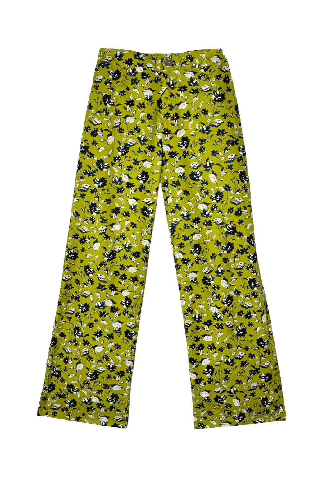 CompressionFitFabric Seamless construction SAMPLE - Le Culottes Full Length - Chartreuse Floral