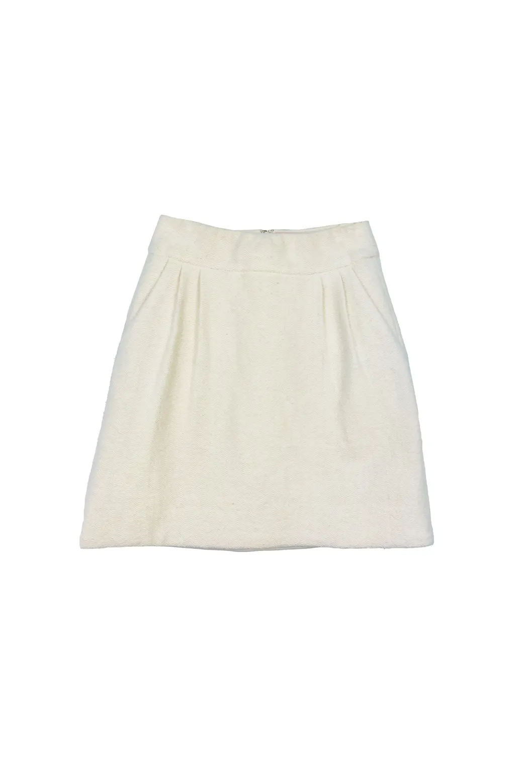 Cropped hem Customizable length SAMPLE - Maggie Mini Skirt - Oatmeal Wave