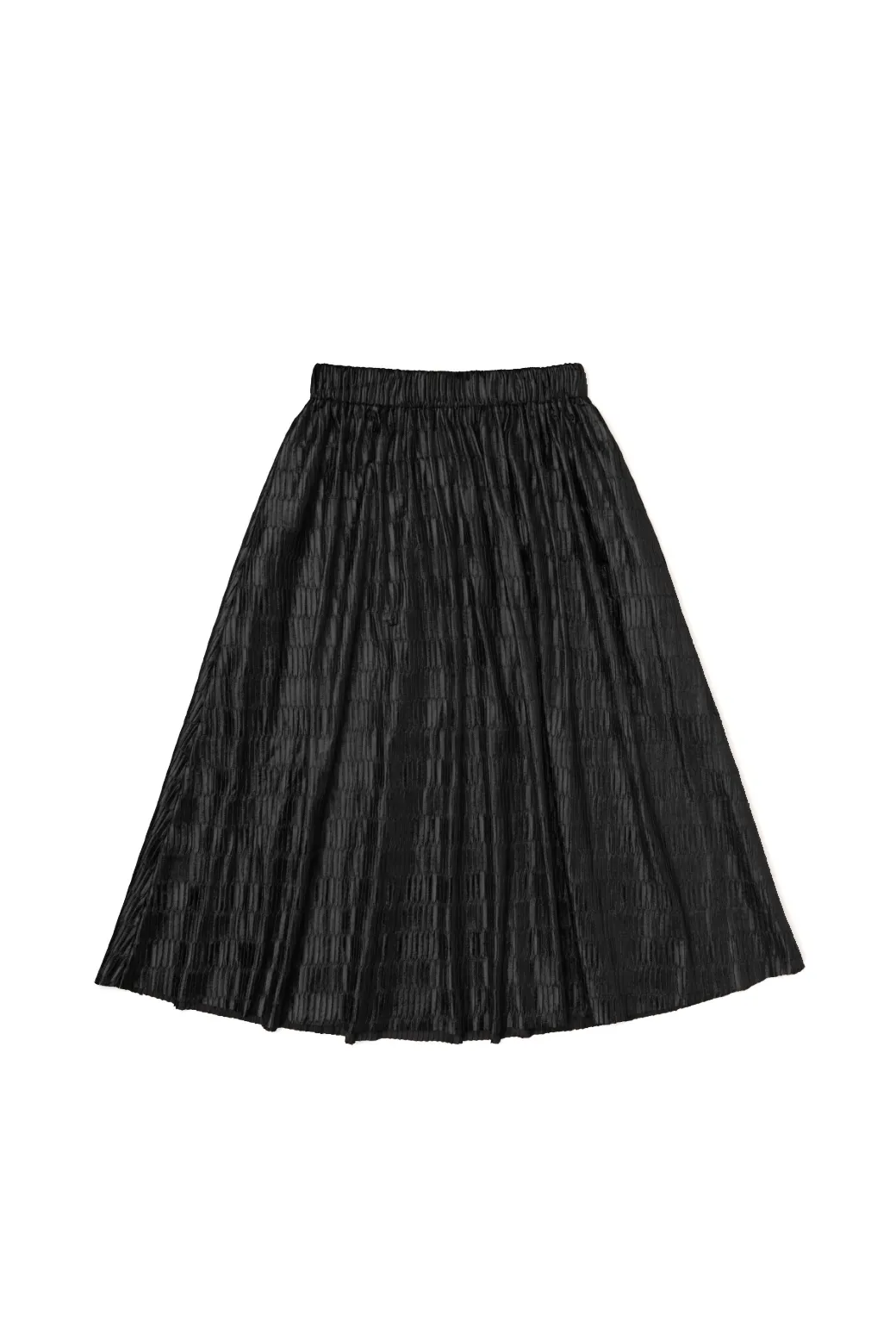 SAMPLE - Pleated Skirt - Black Laser Cut Perforations Flexible Use