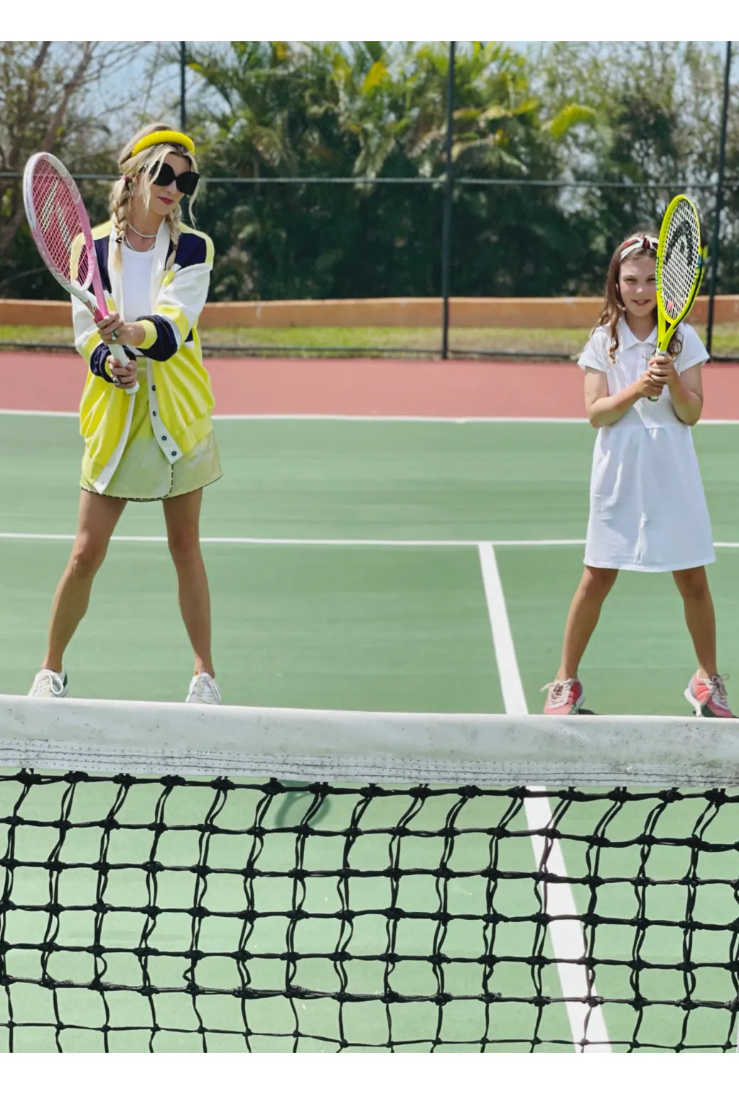 No Ride Up SAMPLE - Reversible Tennis Skirt - Navy Bows & Yellow Lurex