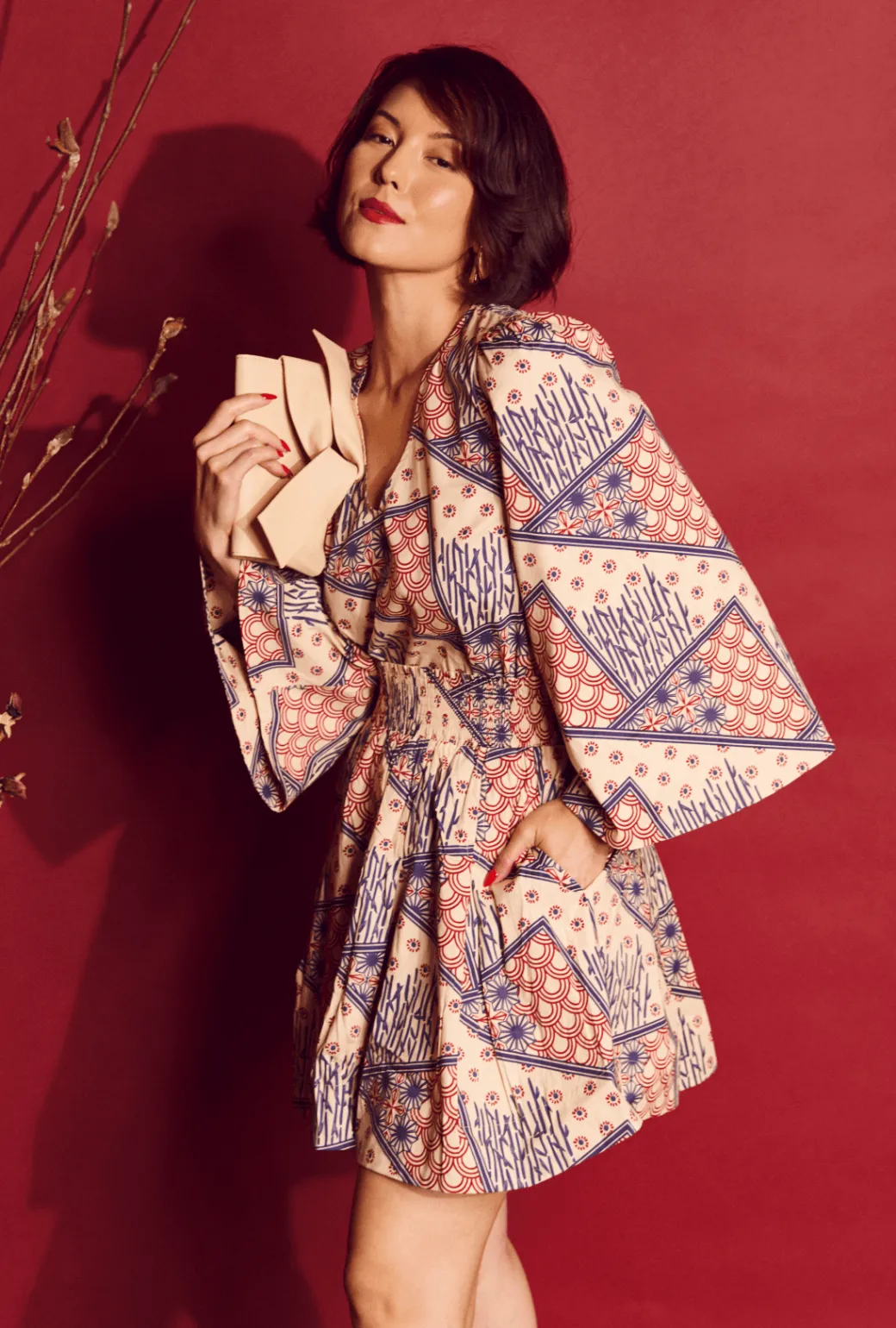 ReinforcedPockets SAMPLE - Smocked MINI Skirt - Indigo Circles