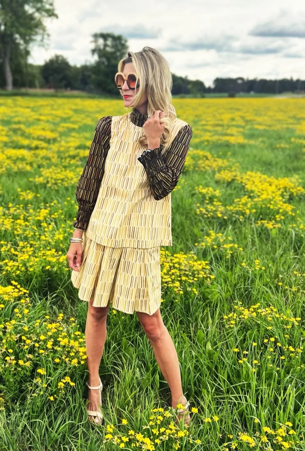 SAMPLE - Smocked MINI Skirt - Matchstick Rubberized grip Durable Hemming