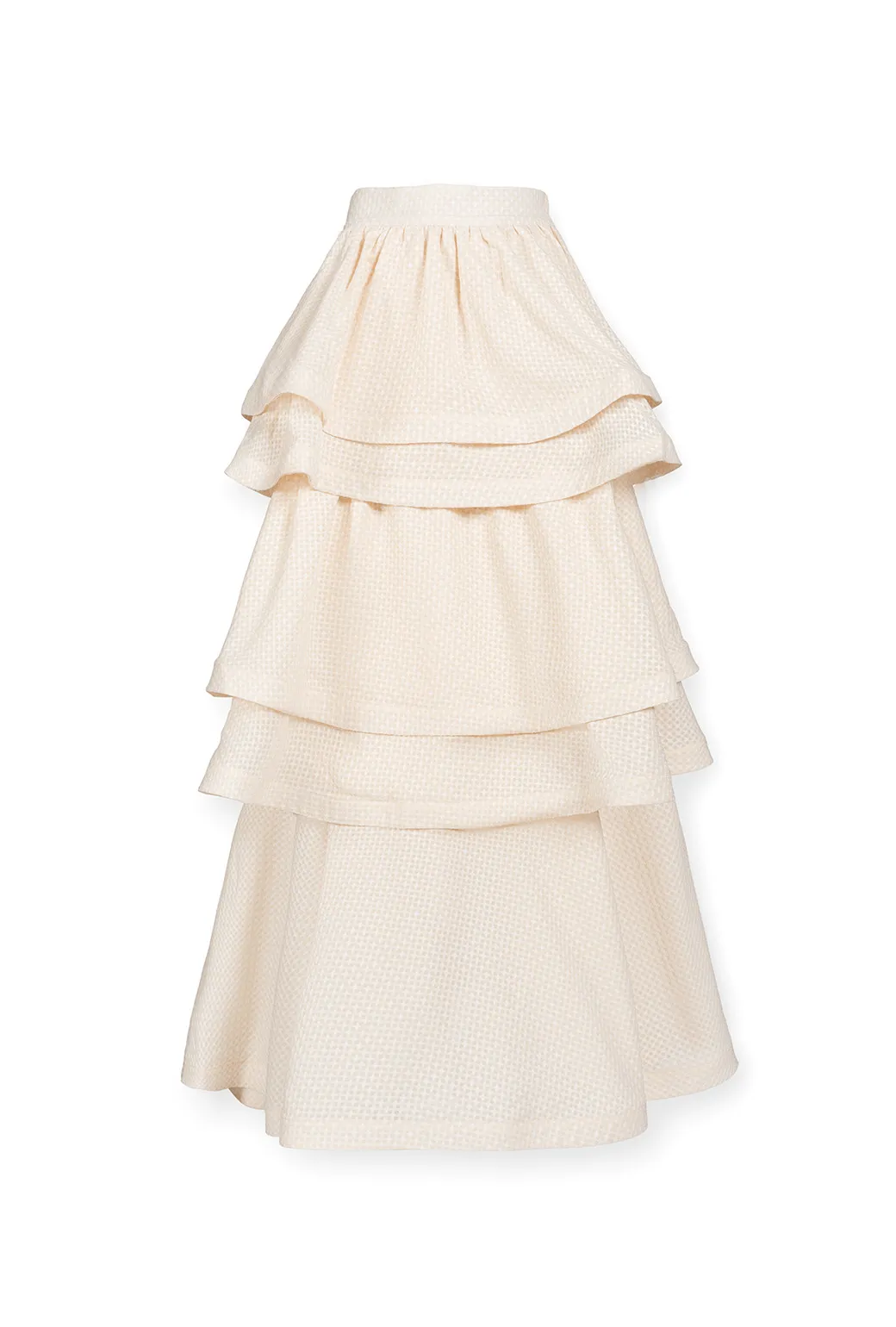 SAMPLE - Teagan Tiered Skirt - Ivory Eco Friendly Material