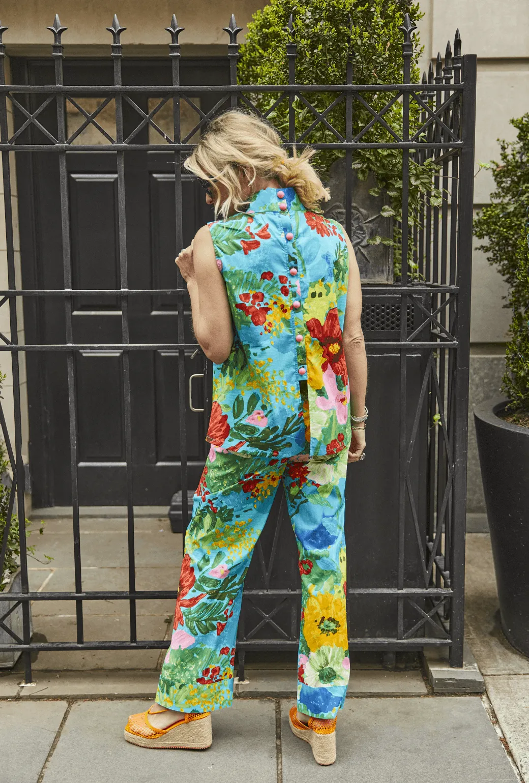 SAMPLE - The Charlie Pant - Vintage Floral Flared bottom Breath Friendly