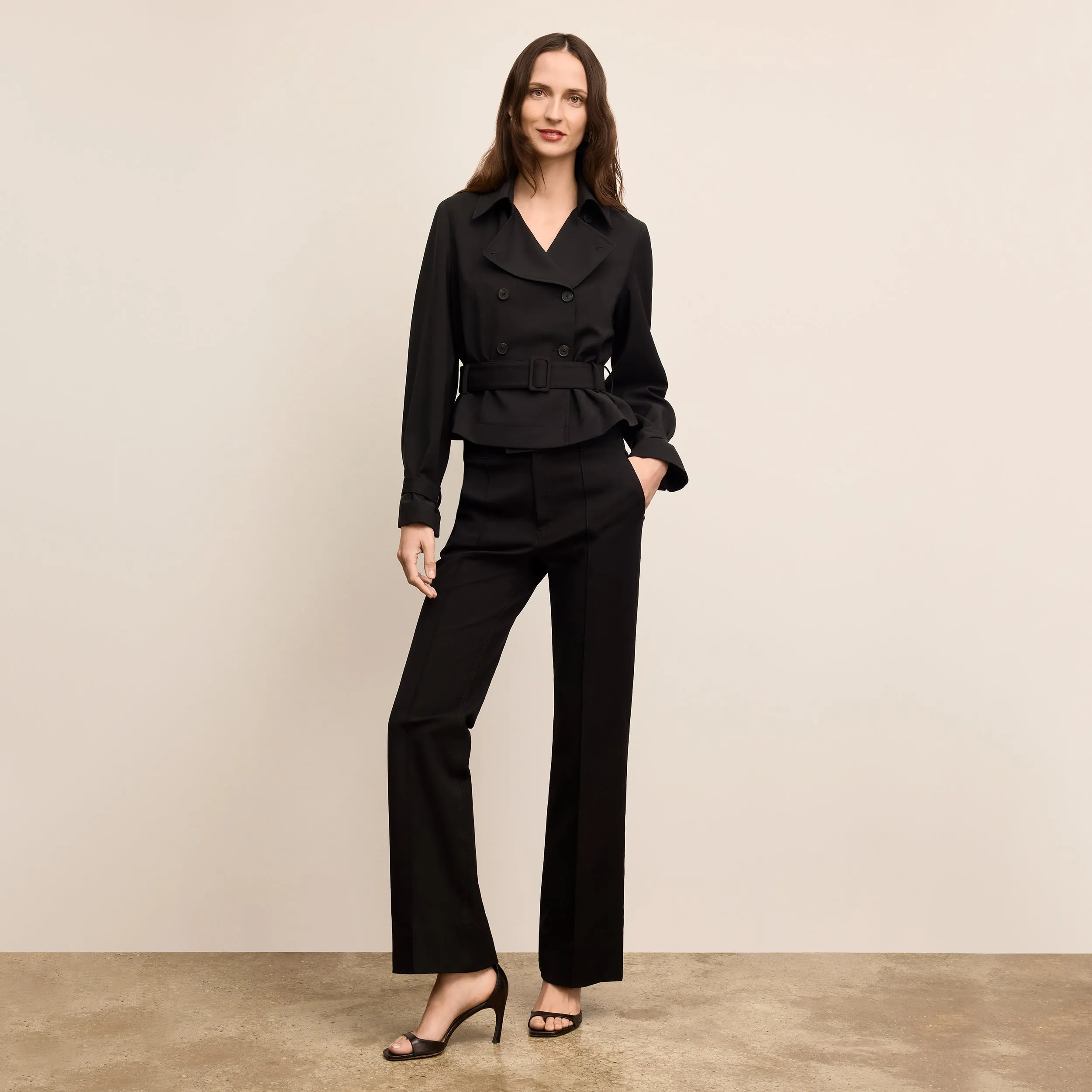 Water Resistant Scotte Moto Trench Jacket - Air Twill :: Black