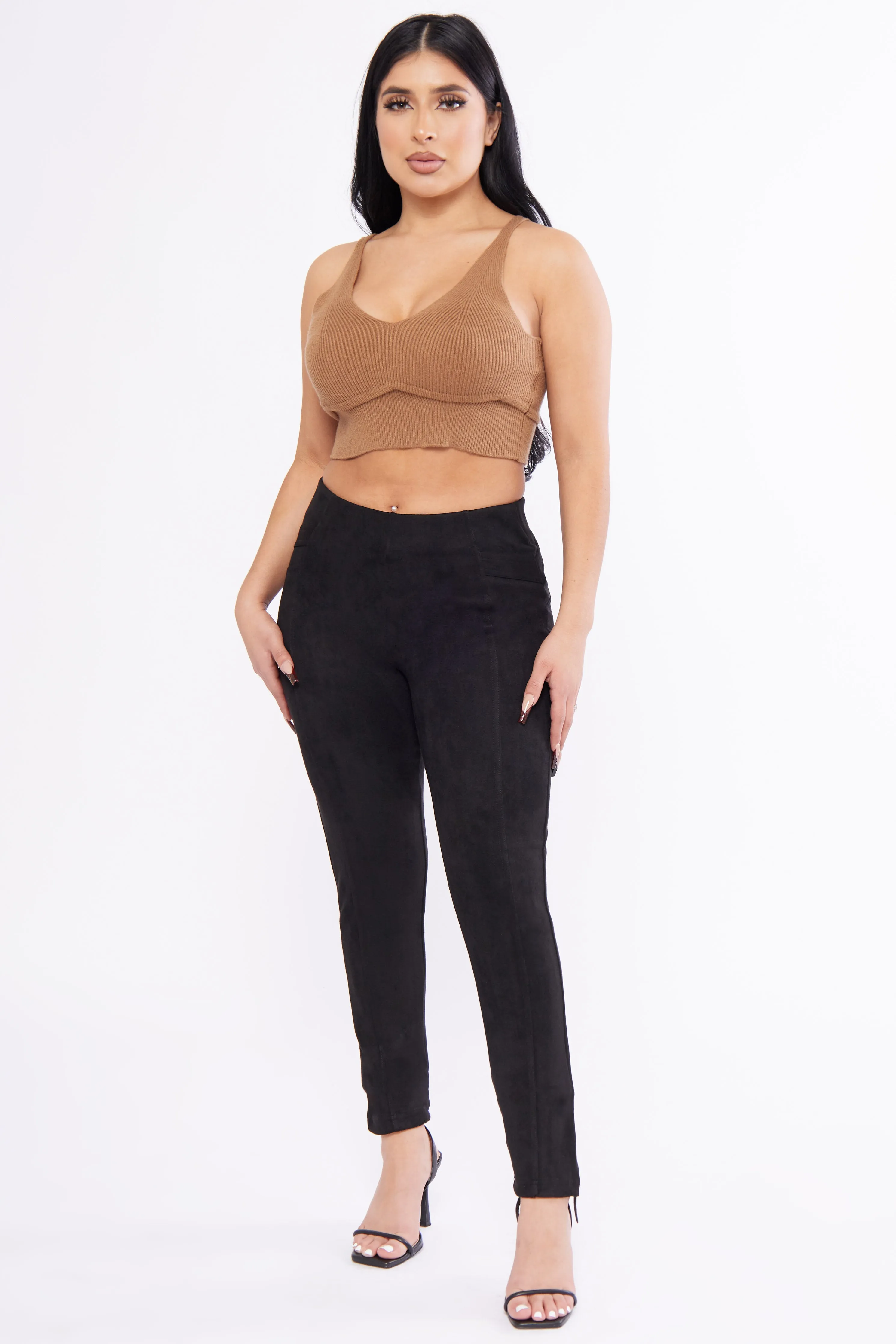 Non See Pilates Session Seamed Suede Skinny Legging