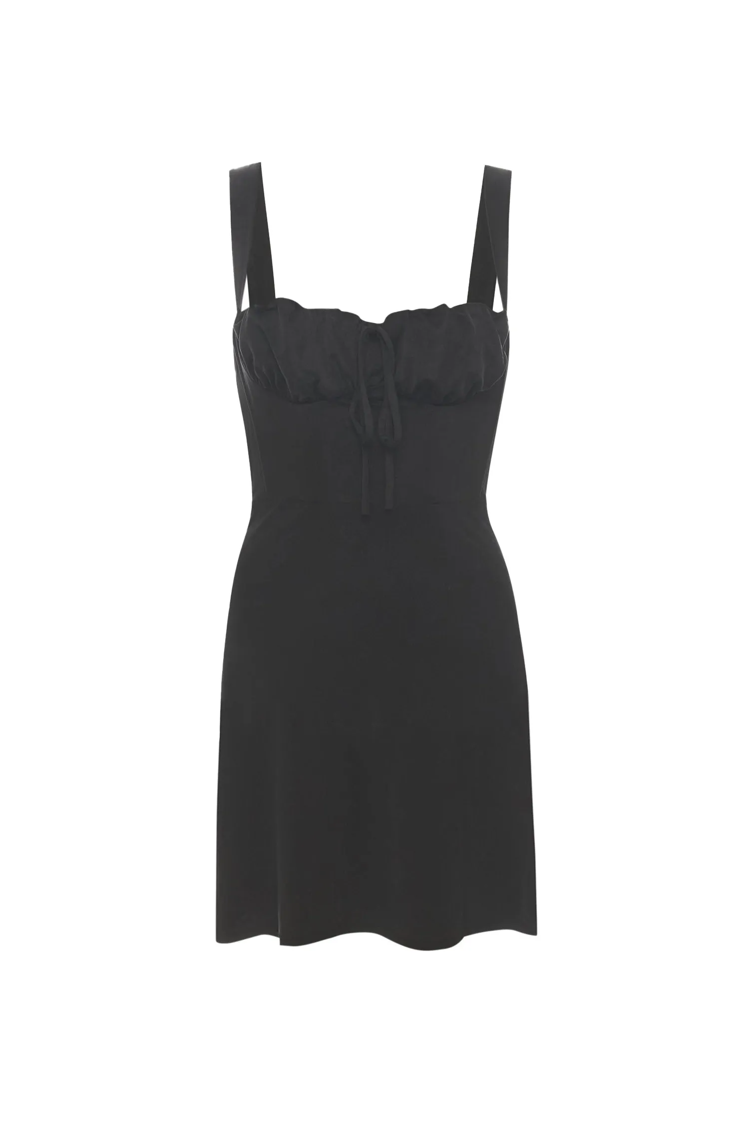 AGNES DRESS - BLACK VEGAN SILK PuckerFree Surface