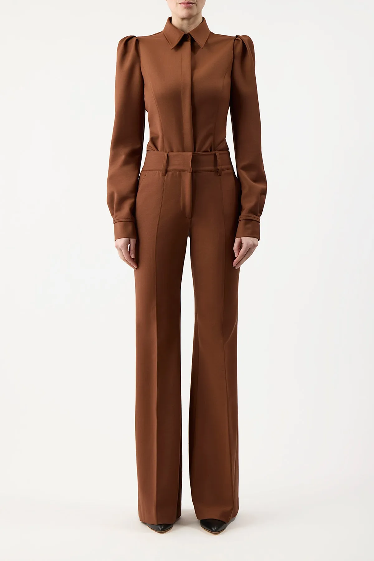 Rhein Pant in Cognac Sportswear Wool Warm Hoodie