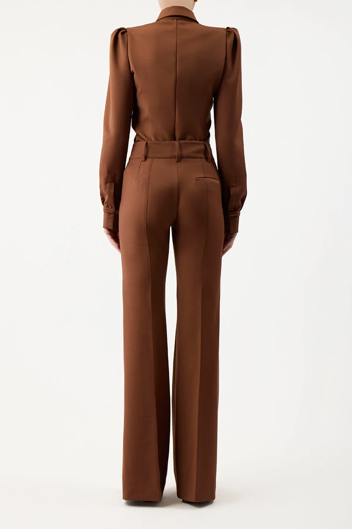 Elegant Blouse Everyday Look Rhein Pant in Cognac Sportswear Wool