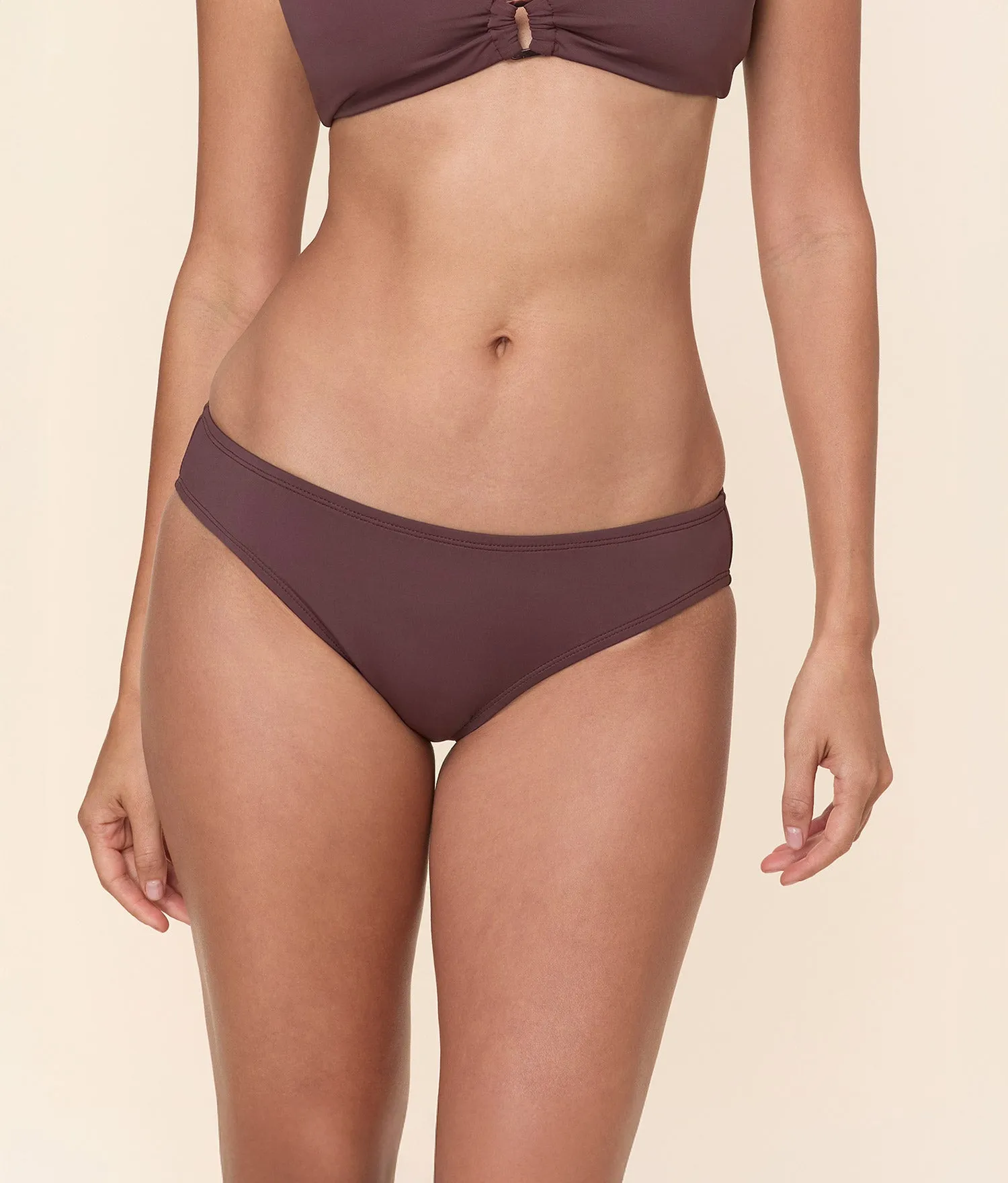 Drag Reduction Design Multi Strap Support The Classic Bikini Bottom - Eco Nylon - Mink