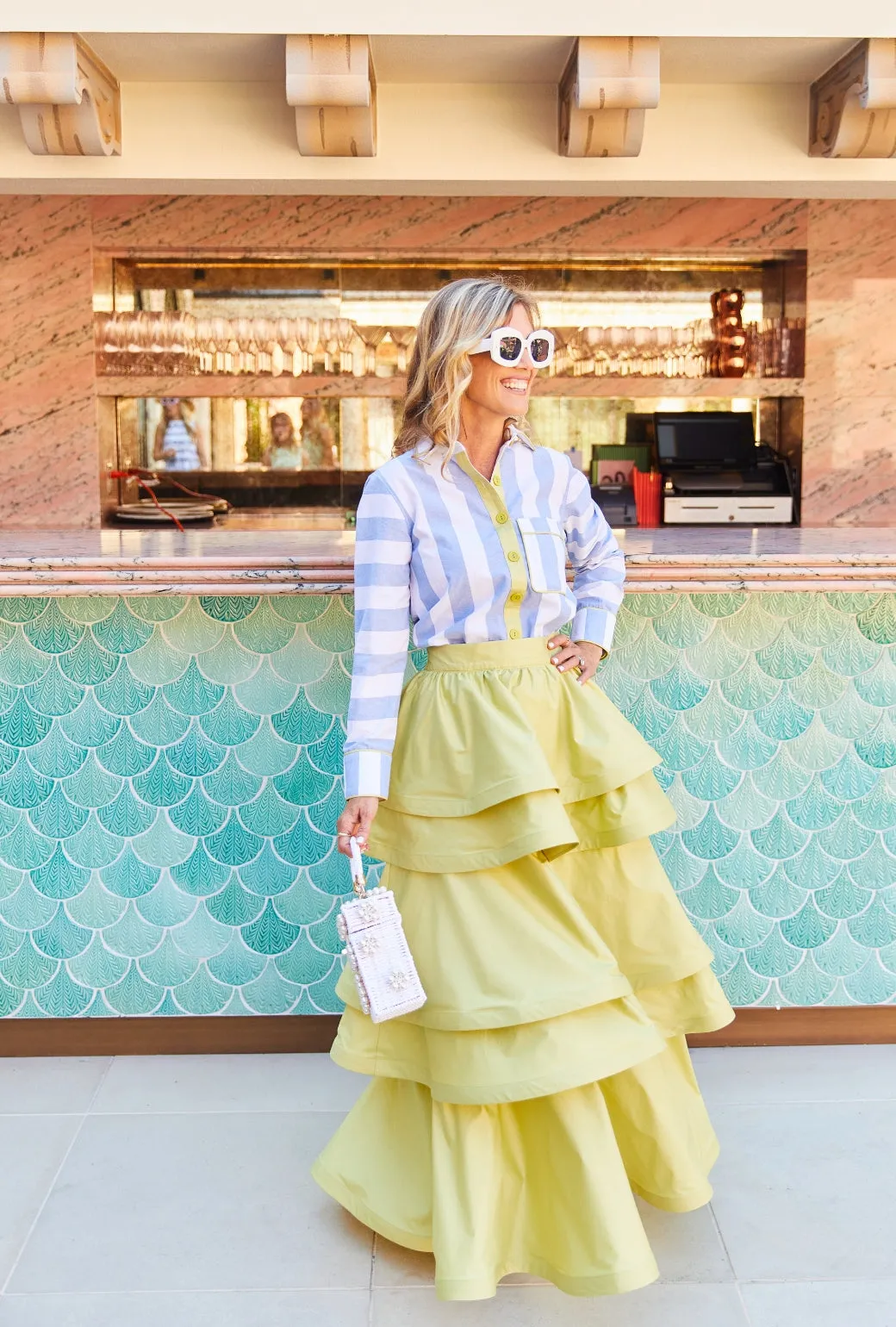 Quick Drying Outfit Staple SAMPLE - Buru x PBL Teagan Skirt - Pear Poplin