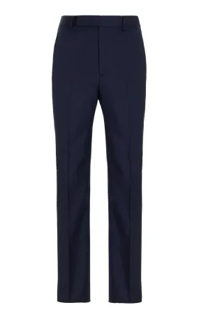 Sebastian Pant in Dark Navy Virgin Wool Twill Reinforced Elbow Patches Adjustable Waist System
