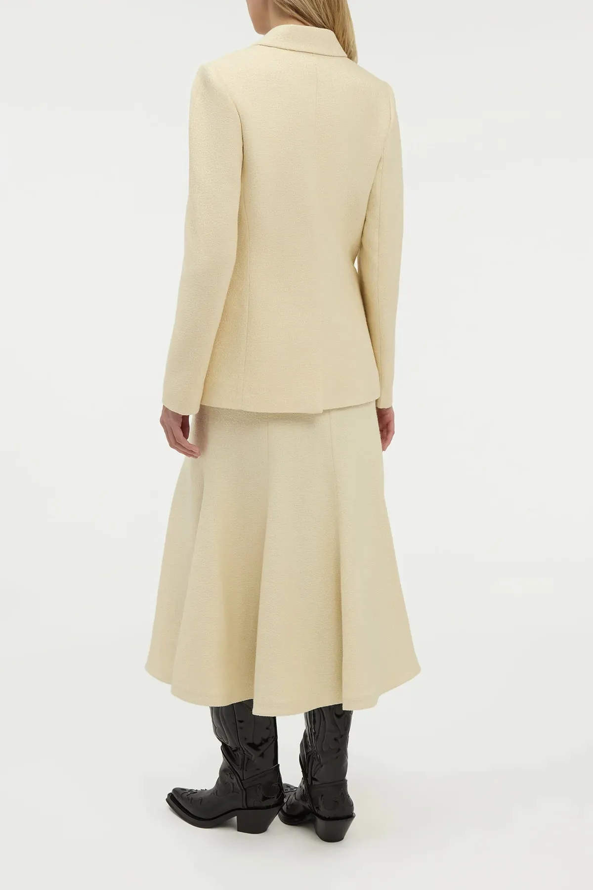 Selma Maxi Skirt in Ivory Silk Tweed BambooBlend