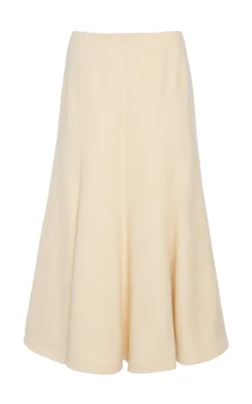 Selma Maxi Skirt in Ivory Silk Tweed Convertible Design