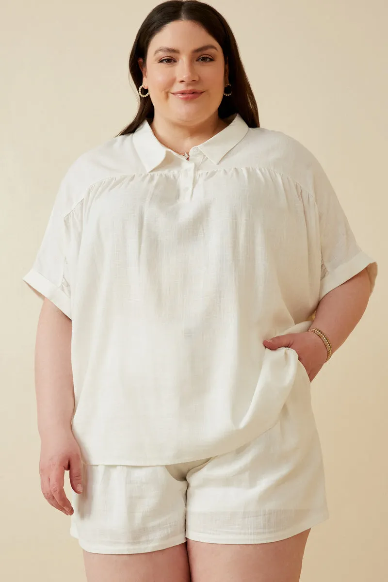 ThermalRegulationLayer Short Sleeve Collared Dolman Top