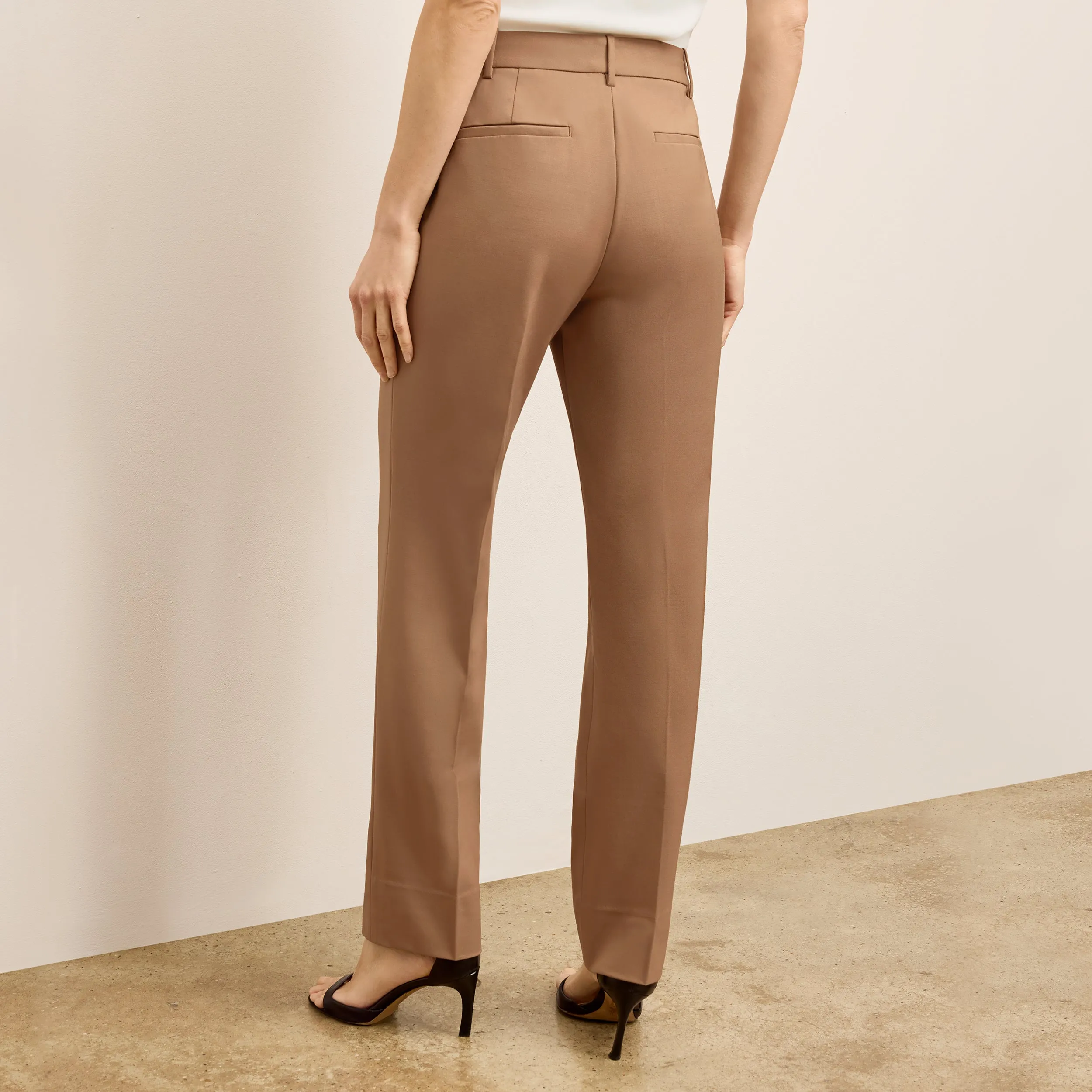 Hypoallergenic Fiber Smith Straight Trouser - Washable Wool Twill :: Saddle