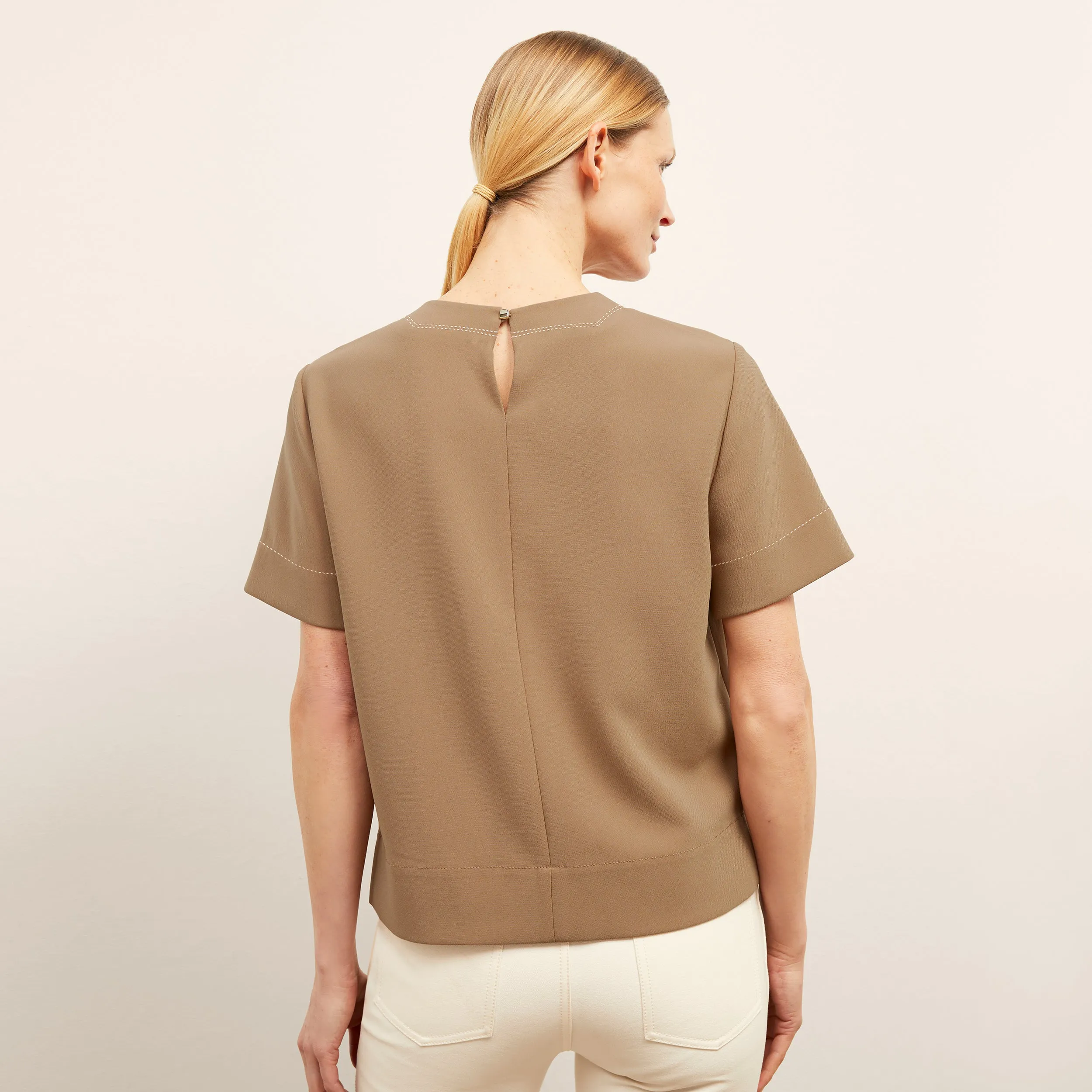 Annika Tee - Everyday Crepe :: Light Saddle Buttonless Closure